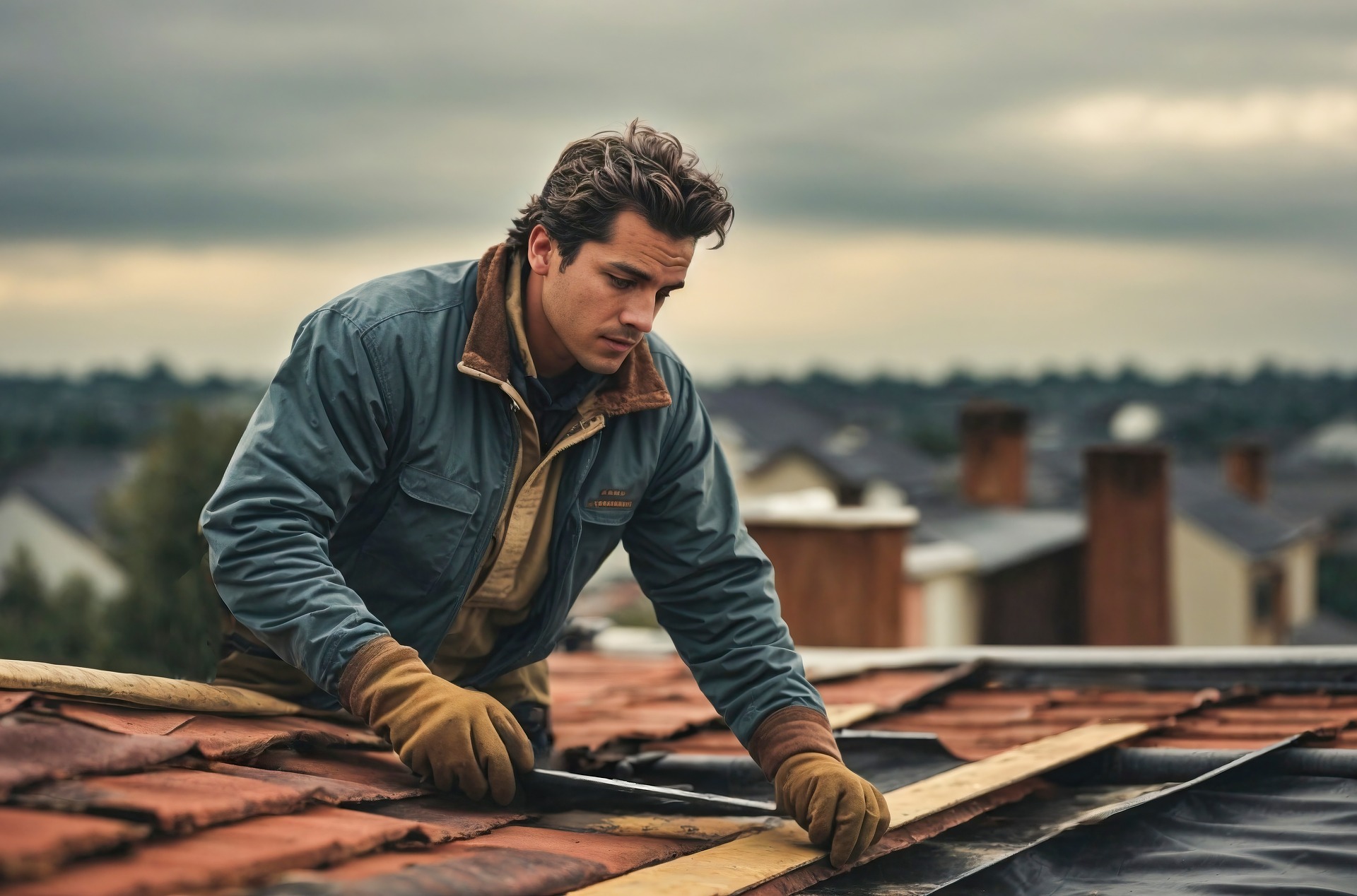 Ideal Roofing and Construction, roofer working and repairing shingles