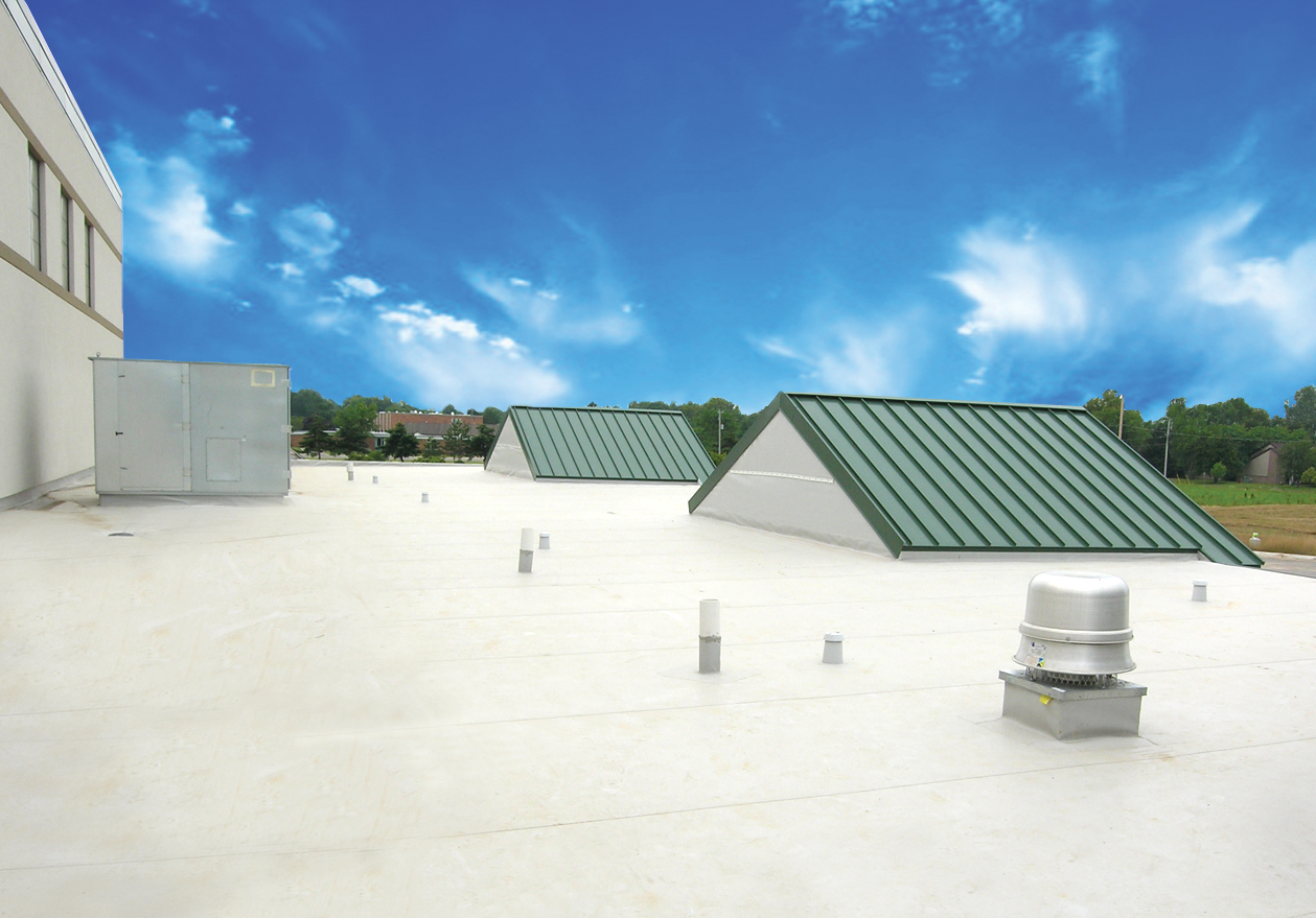 Ideal Roofing and Construction commercial roofing, flat top roof work example