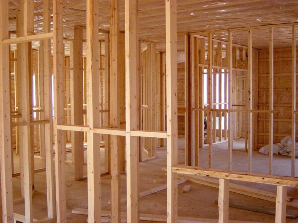 Ideal Roofing and Construction new construction framing example, interior framing and walls